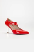 Kadın Stiletto Kırmızı Rugan Baretli İnce Topuklu thumbnail 4
