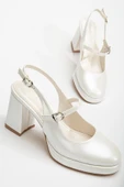 Kadın Abiye Platform Topuklu Ayakkabı Sedef Cilt Yuvarlak Burun thumbnail 1