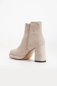 Kadın Platform Topuklu Bot Ten Süet Yüzüdüz Fermuarlı thumbnail 5