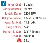 ROTAKE RT-3516 Havalı 15mm Raspa Çekici Tabancası 5 Joule - 2