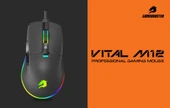 GAMEBOOSTER GB-M12B USB Kablolu 12800dpi siyah Vital RGB Aydınlatmalı Oyuncu Mouse - 3