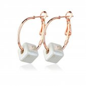 KL-BEYAZ KÜP BONCUK HALKA ROSE RENK KÜPE - 1