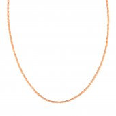 KL- BONCUK DİZİ KOLYE PUDRA PEMBE BONCUK SİLVER RENK - 1