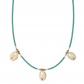 KL-YEŞİL BONCUK DİZİ DENİZ YILDIZI DETAY KOLYE YEŞİL ROSE RENK - 1