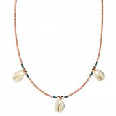 KL-PUDRA PEMBE BONCUK DİZİ DENİZ YILDIZI DETAY KOLYE ROSE RENK - 1