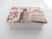 Ahşap Dekoratif Aynalı Mücevher Takı Saklama Kutusu Çanta Boy 8983 - 3