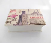 Ahşap Dekoratif Aynalı Mücevher Takı Saklama Kutusu Çanta Boy 8983 - 4