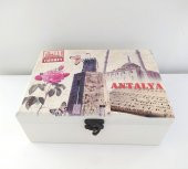 Ahşap Dekoratif Aynalı Mücevher Takı Aksesuar Kutusu 8985 - 1