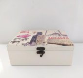 Ahşap Dekoratif Aynalı Mücevher Takı Aksesuar Kutusu 8985 - 4