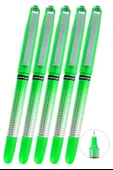Yeşil Pilot Kalem 5 Adet Uniball Eye Needle 0.5 mm İğne Uçlu Pilot Kalem Ub-185 S İğne Uçlu Likit Mürekkepli Jel Kalem - 1