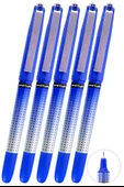 Mavi Pilot Kalem 5 Adet Uniball Eye Needle 0.5 mm İğne Uçlu Pilot Kalem Ub-185 S İğne Uçlu Likit Mürekkep Jel Kalem - 1