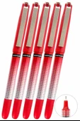 Kırmızı Pilot Kalem 5 Adet Uniball Eye Needle 0.5 mm İğne Uçlu Pilot Kalem Ub-185 S İğne Uçlu Likit Mürekkepli Jel Kalem - 1