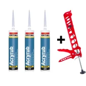 Soudal Silikonize Mastik Yapıştırıcı Gri 500gr 3 Adet Derz Su Geçirmez Boyanabilir-Silikon Tabancası thumbnail 3