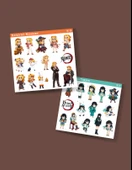 Demon Slayer-Kyōjurō Rengoku-Muichiro Tokito-parlak kağıt -2li sticker set-telefon süsleme - 2