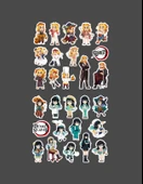 Demon Slayer-Kyōjurō Rengoku-Muichiro Tokito-parlak kağıt -2li sticker set-telefon süsleme - 5