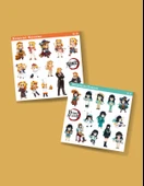 Demon Slayer-Kyōjurō Rengoku-Muichiro Tokito-parlak kağıt -2li sticker set-telefon süsleme - 1