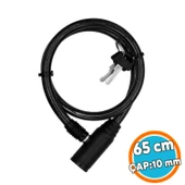 Bisiklet Kilidi 65 cm Çelik Halat Zincir Kilit Çap 10 mm Ø  Hırsız Önleme Güvenlik 1 Adet - 1