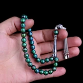 ZİRKON TAŞ GÜMÜŞ PÜSKÜLLÜ RENK DEĞİŞTİREN HİS TAŞI TESBİH thumbnail 3