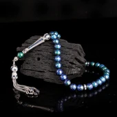 ZİRKON TAŞ GÜMÜŞ PÜSKÜLLÜ RENK DEĞİŞTİREN HİS TAŞI TESBİH thumbnail 2