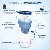 BRITA Marella XL 3x Maxtra Pro All-In-1 Filtreli Su Arıtma Sürahisi – Mavi (3,5 L) - 2