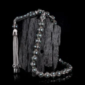 TURKUAZ ZİRKON TAŞ İŞLEMELİ TAMAMI 925 AYAR GÜMÜŞ TESBİH thumbnail 1