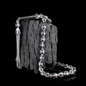 TURKUAZ MİNELİ ZİRKON TAŞ İŞLEMELİ TAMAMI 925 AYAR GÜMÜŞ TESBİH thumbnail 1