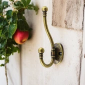 Misket Askı Antik Sarı Vestiyer Portmanto Dolap Askılığı Duvar Banyo Askılık Mutfak Elbise Askısı thumbnail 5