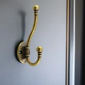 Misket Askı Antik Sarı Vestiyer Portmanto Dolap Askılığı Duvar Banyo Askılık Mutfak Elbise Askısı thumbnail 6