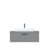 D10 Next Lavabo Dolabı Tezgah Üstü 1 Çekmeceli 100 cm Gri Lake - 1