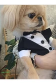 Goboticaret Kedi ve Köpek Takım Elbisesi Siyah Papyonlu Smokin Kıyafeti Damatlık - 2