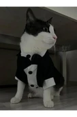 Siyah Papyonlu Smokin Damatlık Kedi Ve Köpek Elbisesi Kıyafeti Takım Elbise Xlarge/xl/beden 4 - 4