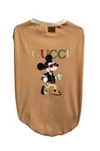 Orta ve Büyük Irk Mickey Mouse Desenli Sütlü Kahve Kedi Köpek Kıyafeti Elbisesi 4XL/Beden 1 - 1