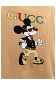 Orta ve Büyük Irk Mickey Mouse Desenli Sütlü Kahve Kedi Köpek Kıyafeti Elbisesi 4XL/Beden 1 - 2