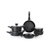 Schafer Rock Stone Tencere Seti 10 Parça-Siyah - 2