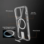 Apple iPhone 16 Pro Max Kılıf M-safe Şarj Özellikli Zore T-Max Standlı Kapak - 7