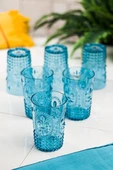 Akrilik Aquamarin 6lı Kısa Bardak & Su Meşrubat Kahve Yanı Bardağı 400 ml ( Cam Değildir ) - 1