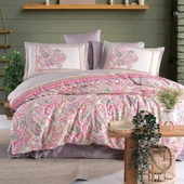 Clasy Ranforce Nevresim Takımı Çift Kişilik Luga V1 Pembe thumbnail 1