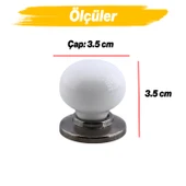Tere Porselen Füme Beyaz Düğme Mobilya Mutfak Çekmece Dolap Dolabı Kulpu Kulbu Kulpları thumbnail 2