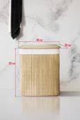 Katlanır Doğal Bambu Dikdörtgen Çamaşır Kirli Sepeti (30*40*50 Cm) - 4