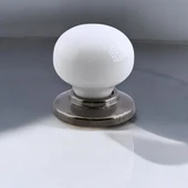 Tere Porselen Füme Beyaz Düğme Mobilya Mutfak Çekmece Dolap Dolabı Kulpu Kulbu Kulpları thumbnail 3
