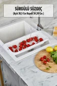 Lavoba İçi Sürgülü Açılır Kapanır Sebze Meyve Süzgeci Beyaz (Açık 38,5 Cm Kapalı 34,50 Cm ) - 1