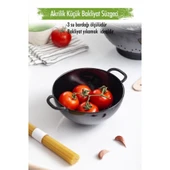 Akrilik Siyah Mini Pirinç Süzgeçi & Bakliyat Süzgeçi (3 SU BARDAĞI ÖLÇÜLÜ) - 1