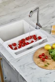 Lavoba İçi Sürgülü Açılır Kapanır Sebze Meyve Süzgeci Beyaz (Açık 38,5 Cm Kapalı 34,50 Cm ) - 3