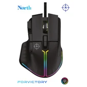 NORTH Ragnarok USB 12800dpi Gaming Siyah Mouse RGB - 1