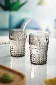 Akrilik Füme Sürahi 2,3 lt Ve 6lı & Su Meşrubat Kahve Yanı Bardağı 400 ml Seti ( Cam Değildir ) - 5