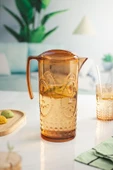 Akrilik Bal Sürahi 2,3 lt Ve 6lı Su Meşrubat Kahve Yanı Bardağı 400 ml Seti ( Cam Değildir ) - 4