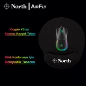 NORTH AirFly Premium Quality Bilek Destekli Siyah Gaming Mouse Pad - 2