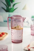 Akrilik Mürdüm Sürahi 2,3 lt Ve 6lı & Su Meşrubat Kahve Yanı Bardağı 400 ml Seti ( Cam Değildir ) - 4