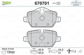VALEO 670701 | Fren Balata Arka 2006-3S- BMW E90 1S-E81-E87 - 1