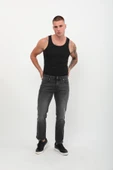 Erkek Regular Fit Likralı Antrasit Jean Pantolon - 2